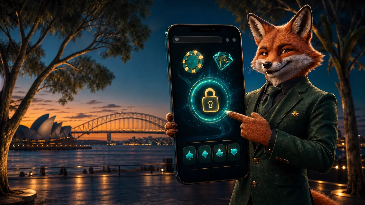 Fox demonstrating secure mobile access to SafeCasino in Sydney